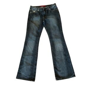 P & P Jeans Women's Size 11/12 Black Denim Bootcut Leg Mid Rise Cotton Stretch